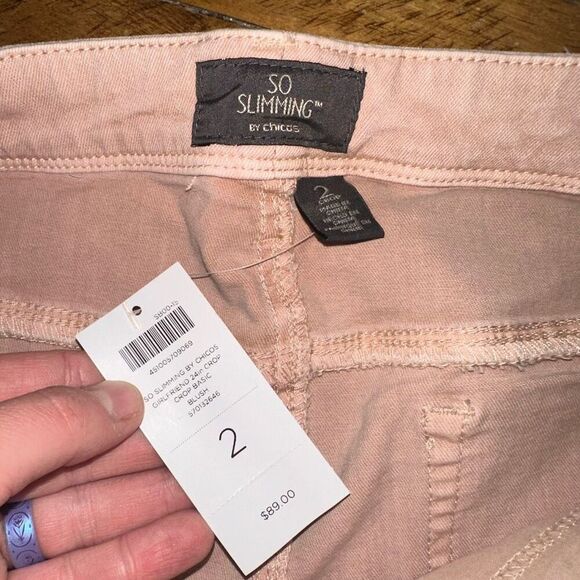 Chico’s So Slimming Girlfriend 24 inch Crop shimmery jeans - Picture 2 of 3